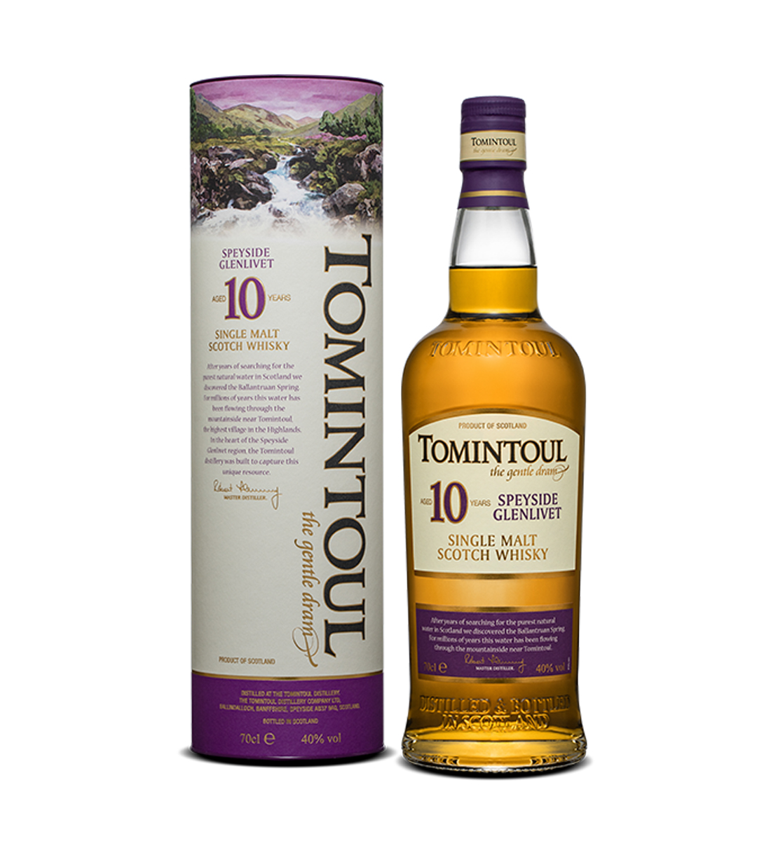 Tomintoul 10 ani The Gentle Dram Speyside Single Malt Scotch Whisky 0.7L